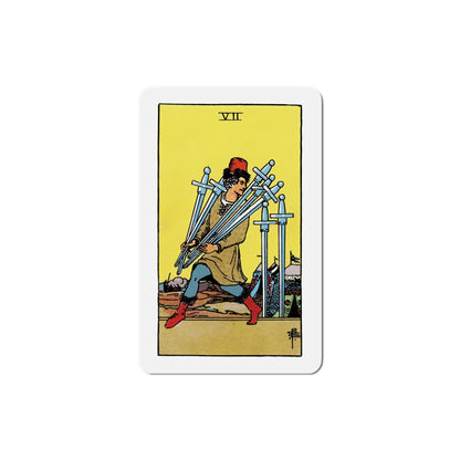 The 7 of Swords (Tarot Card) Die-Cut Magnet-6 Inch-The Sticker Space