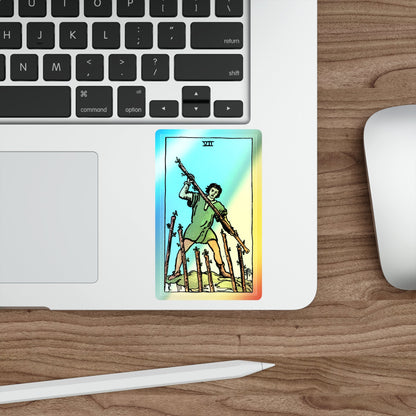 The 7 of Wands (Tarot Card) Holographic STICKER Die-Cut Vinyl Decal-The Sticker Space