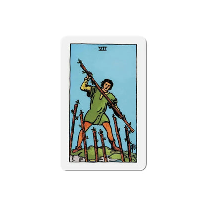 The 7 of Wands (Tarot Card) Refrigerator Magnet 3 Inch - The Sticker Space