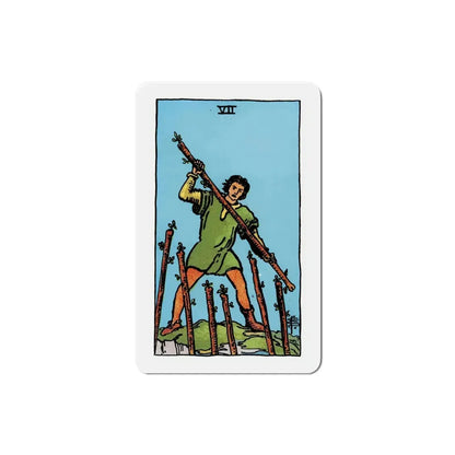 The 7 of Wands (Tarot Card) Refrigerator Magnet 4 Inch - The Sticker Space