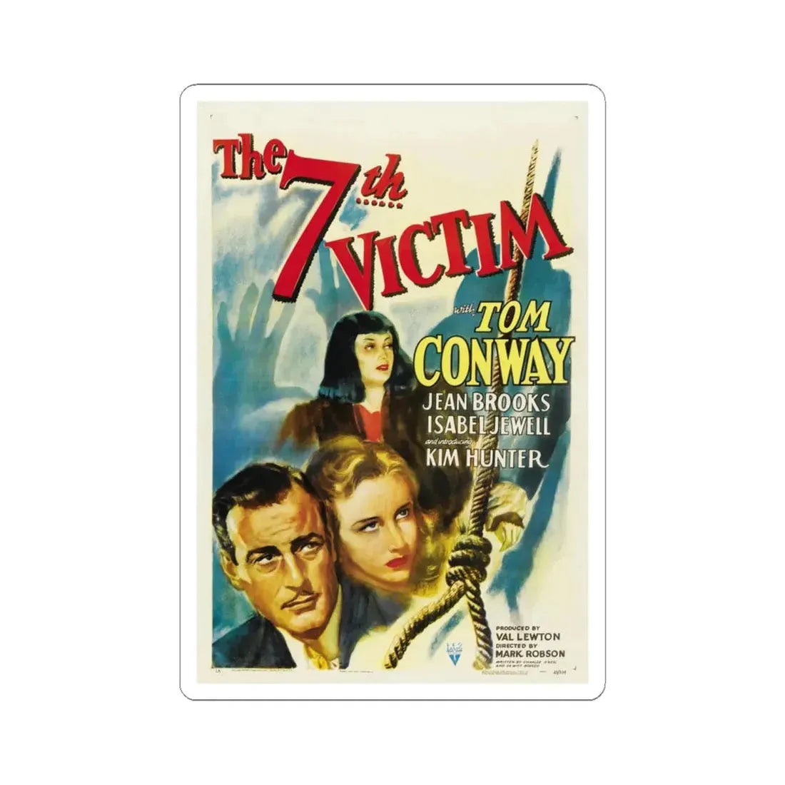 THE 7TH VICTIM 1943 Movie Poster - STICKER Vinyl Kiss-Cut Decal 6 Inch White - The Sticker Space