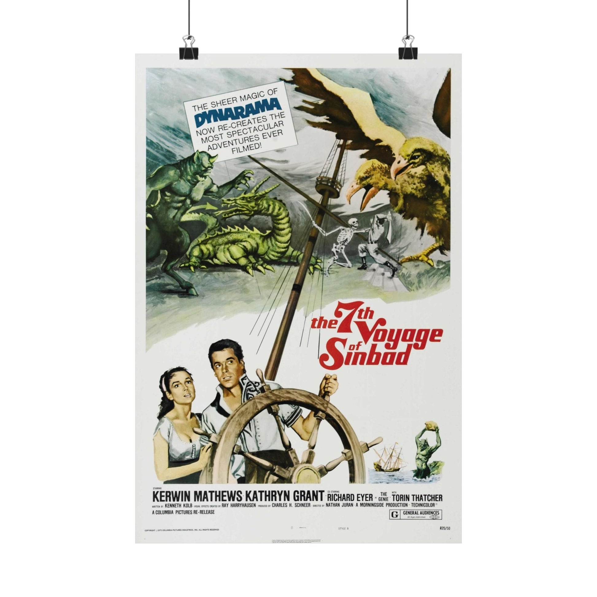 THE 7TH VOYAGE OF SINBAD 1958 - Paper Movie Poster-12″ x 18″-The Sticker Space