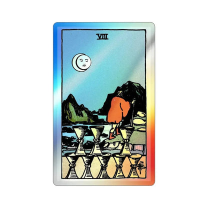 The 8 of Cups (Tarot Card) Holographic STICKER Die-Cut Vinyl Decal 4 Inch Holographic - The Sticker Space