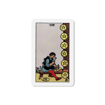 The 8 of Pentacles (Tarot Card) Refrigerator Magnet 4 Inch - The Sticker Space
