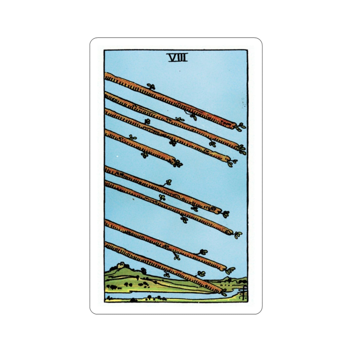 The 8 of Wands (Rider Waite Tarot Deck) STICKER Vinyl Die-Cut Decal-2 Inch-The Sticker Space