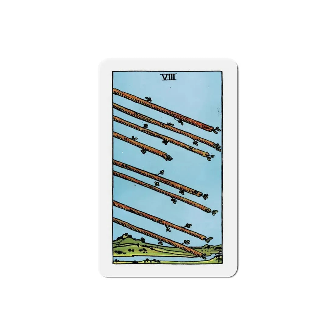 The 8 of Wands (Tarot Card) Refrigerator Magnet 3 Inch - The Sticker Space