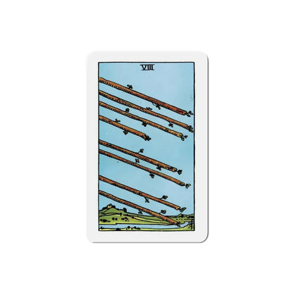 The 8 of Wands (Tarot Card) Refrigerator Magnet 3 Inch - The Sticker Space