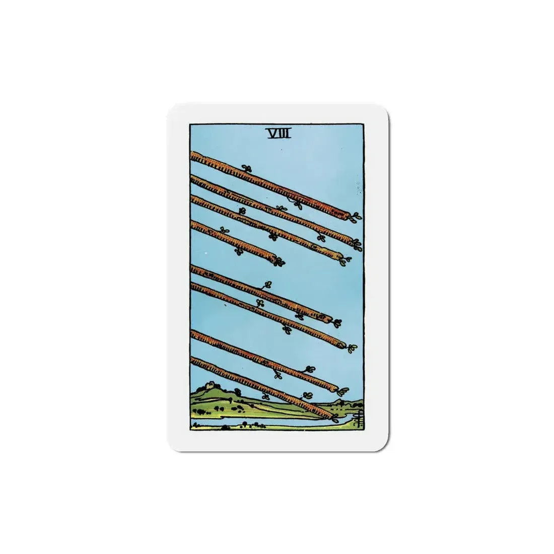 The 8 of Wands (Tarot Card) Refrigerator Magnet 5 Inch - The Sticker Space