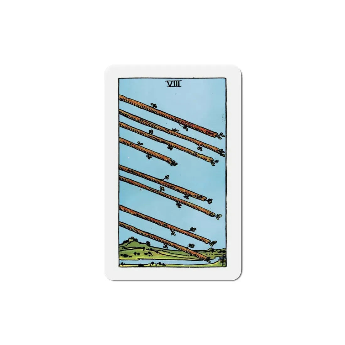 The 8 of Wands (Tarot Card) Refrigerator Magnet 6 Inch - The Sticker Space