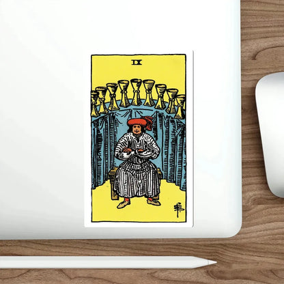 The 9 of Cups (Rider Waite Tarot Deck) STICKER Vinyl Die-Cut Decal - The Sticker Space