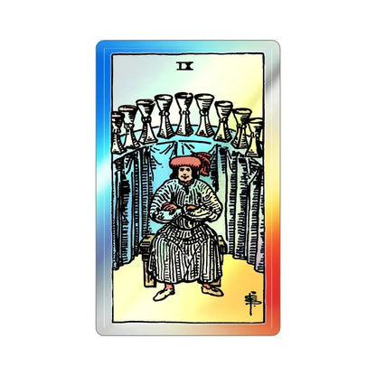 The 9 of Cups (Tarot Card) Holographic STICKER Die-Cut Vinyl Decal 2 Inch Holographic - The Sticker Space