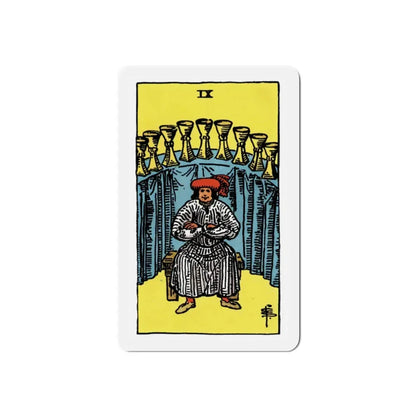 The 9 of Cups (Tarot Card) Refrigerator Magnet 2 Inch - The Sticker Space