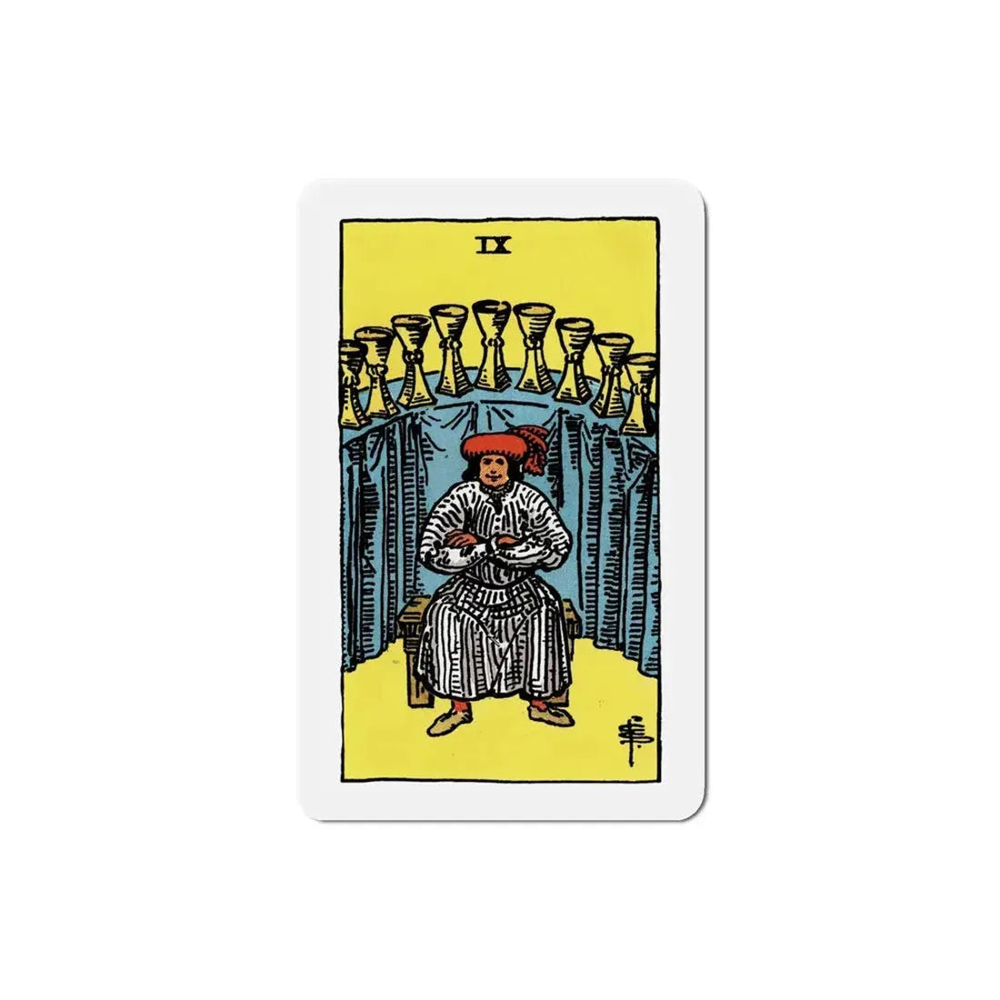 The 9 of Cups (Tarot Card) Refrigerator Magnet 4 Inch - The Sticker Space