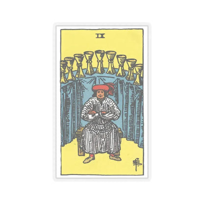 The 9 of Cups (Tarot Card) STICKER Vinyl Kiss-Cut Decal 3 Inch Transparent - The Sticker Space