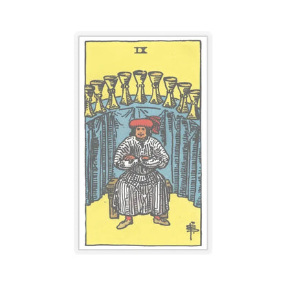The 9 of Cups (Tarot Card) STICKER Vinyl Kiss-Cut Decal 4 Inch Transparent - The Sticker Space