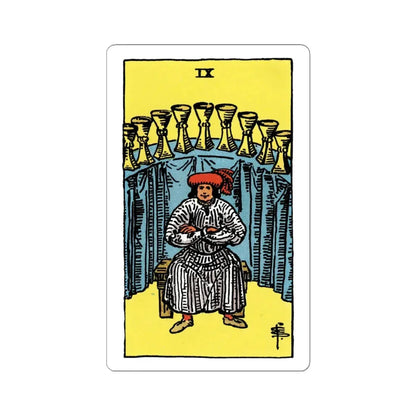 The 9 of Cups (Tarot Card) STICKER Vinyl Kiss-Cut Decal 4 Inch White - The Sticker Space