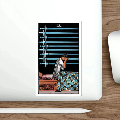 The 9 of Swords (Rider Waite Tarot Deck) STICKER Vinyl Die-Cut Decal - The Sticker Space