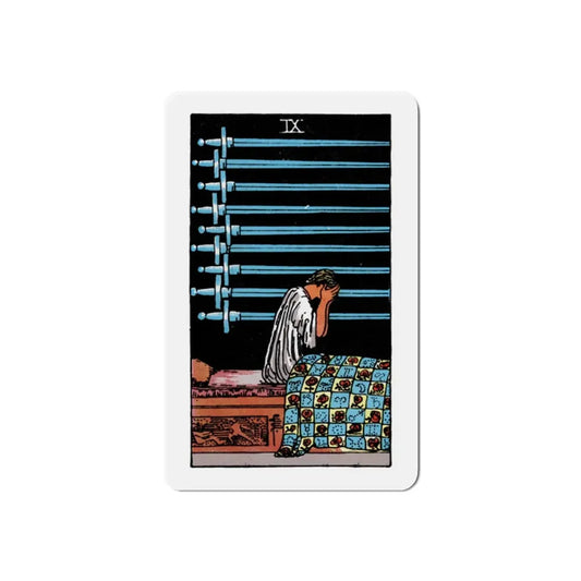 The 9 of Swords (Tarot Card) Refrigerator Magnet 2 Inch - The Sticker Space