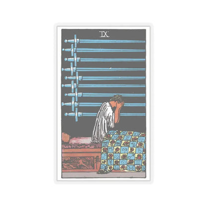 The 9 of Swords (Tarot Card) STICKER Vinyl Kiss-Cut Decal 4 Inch Transparent - The Sticker Space
