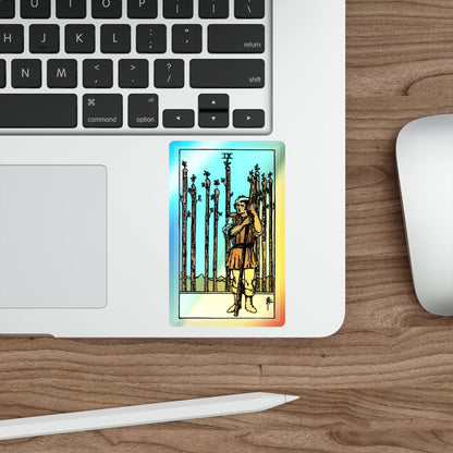 The 9 of Wands (Tarot Card) Holographic STICKER Die-Cut Vinyl Decal-The Sticker Space