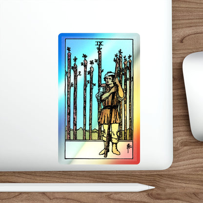 The 9 of Wands (Tarot Card) Holographic STICKER Die-Cut Vinyl Decal-The Sticker Space