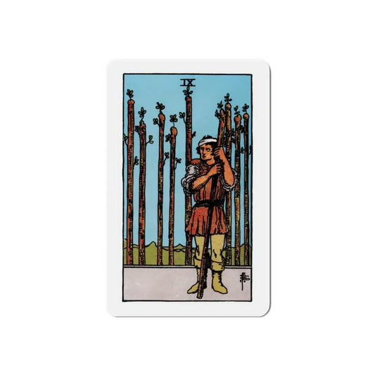 The 9 of Wands (Tarot Card) Refrigerator Magnet 2 Inch - The Sticker Space