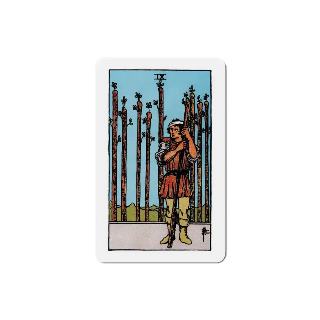 The 9 of Wands (Tarot Card) Refrigerator Magnet 4 Inch - The Sticker Space