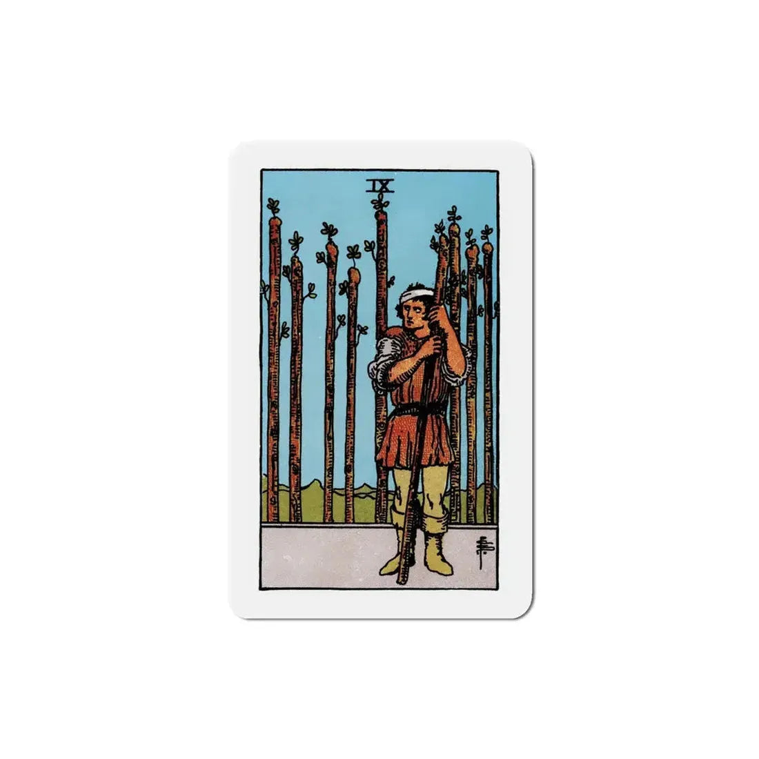 The 9 of Wands (Tarot Card) Refrigerator Magnet 5 Inch - The Sticker Space
