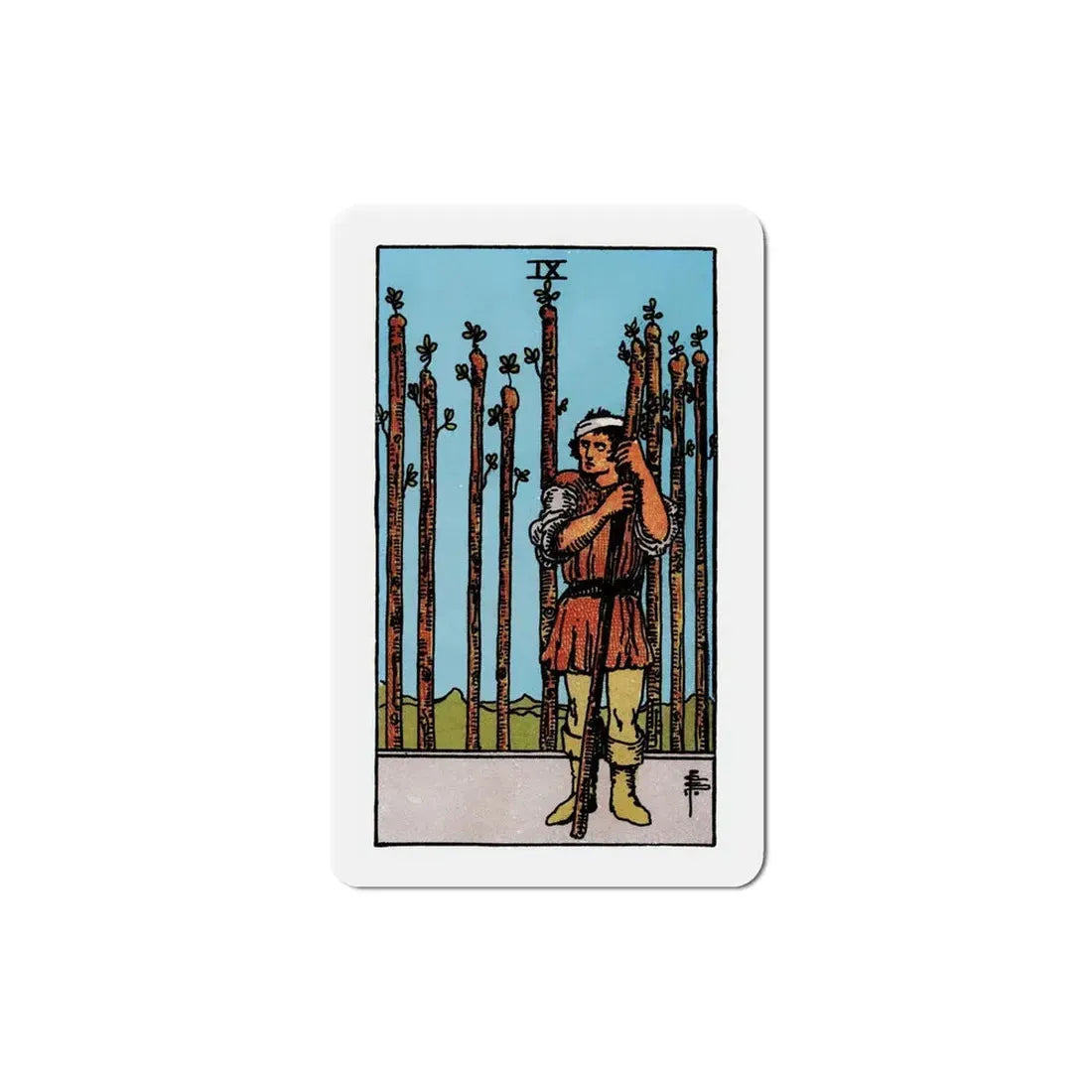 The 9 of Wands (Tarot Card) Refrigerator Magnet 6 Inch - The Sticker Space