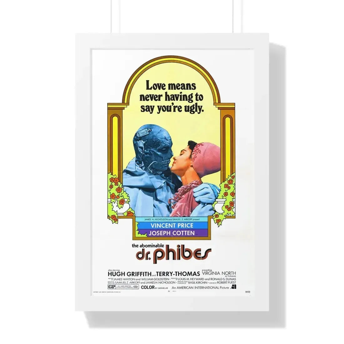THE ABOMINABLE DR. PHIBES 1971 - Framed Movie Poster 16″ x 24″ White - The Sticker Space