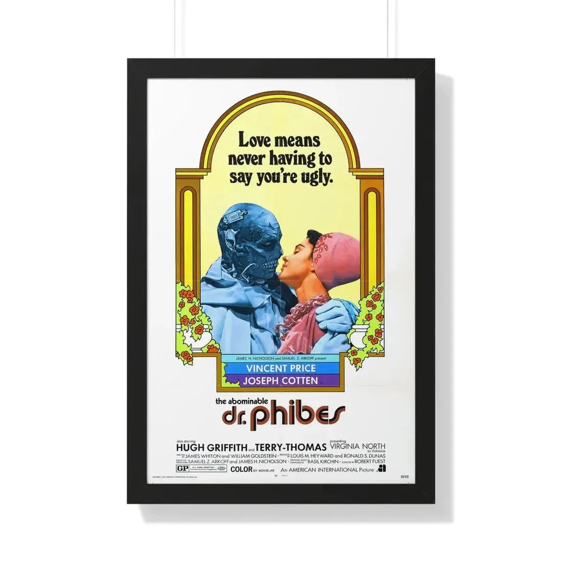 THE ABOMINABLE DR. PHIBES 1971 - Framed Movie Poster 20" x 30" Black - The Sticker Space