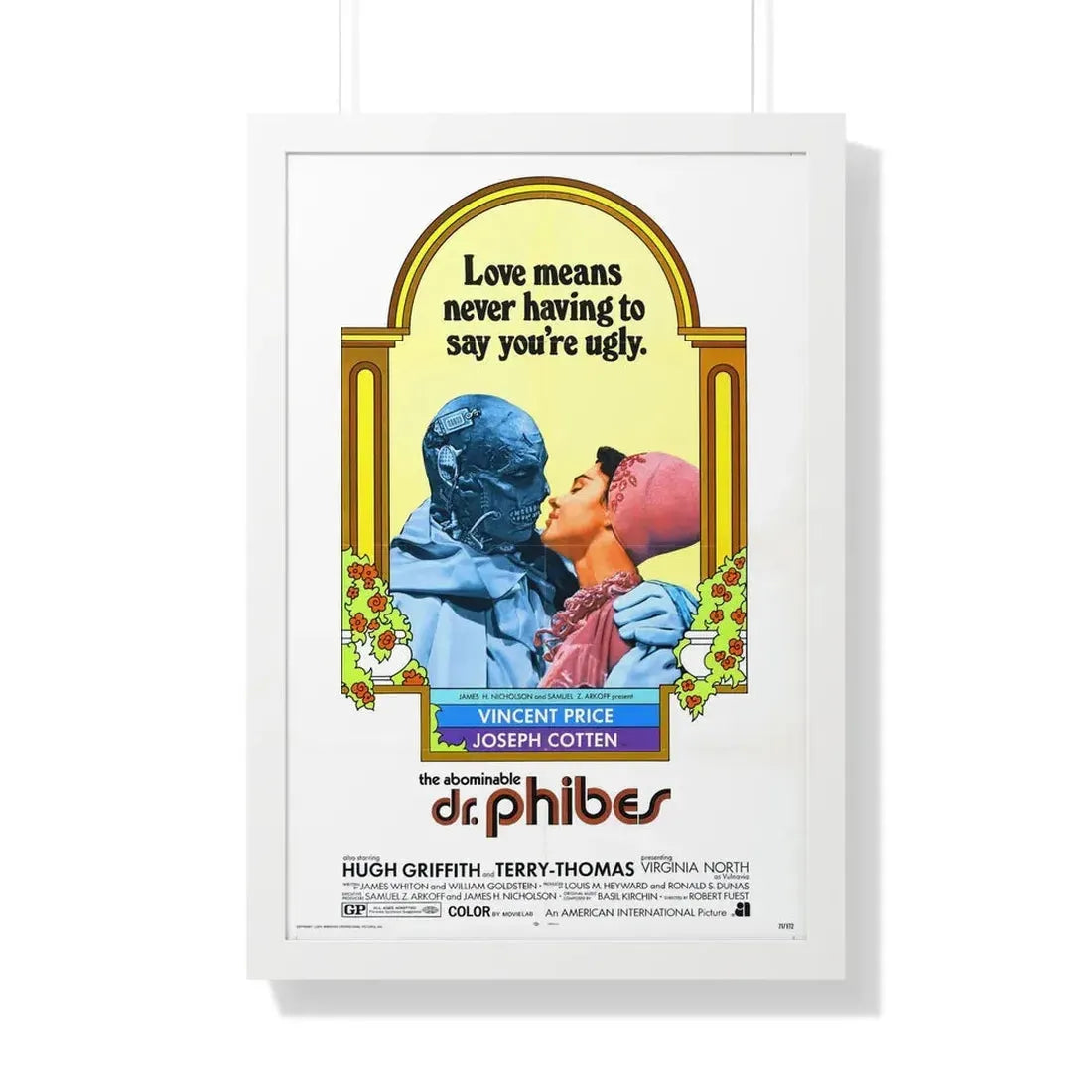 THE ABOMINABLE DR. PHIBES 1971 - Framed Movie Poster 20" x 30" White - The Sticker Space