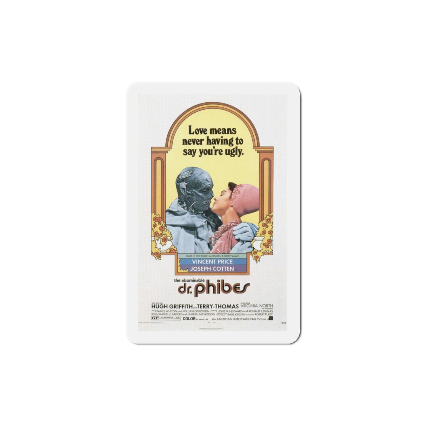 The Abominable Dr Phibes 1971 Movie Poster Die-Cut Magnet-3" x 3"-The Sticker Space