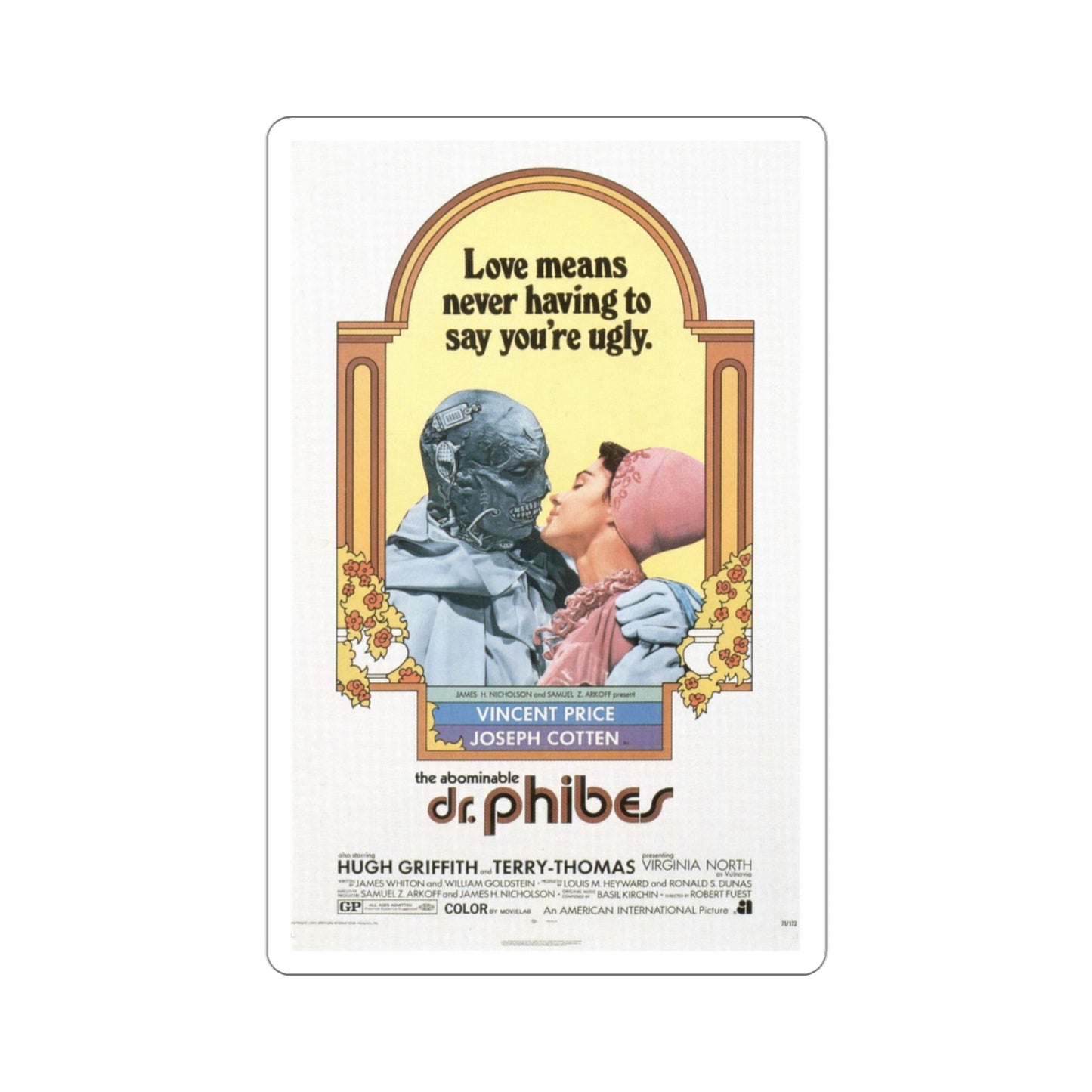 The Abominable Dr Phibes 1971 Movie Poster STICKER Vinyl Die-Cut Decal-3 Inch-The Sticker Space