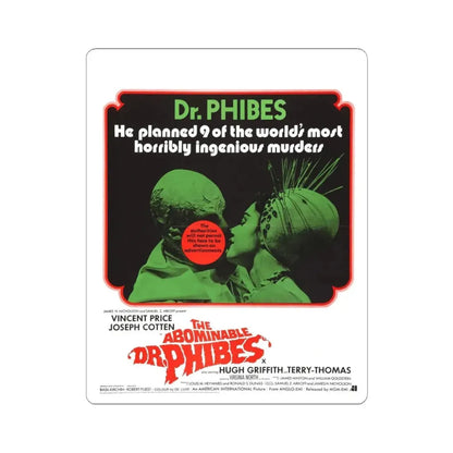 THE ABOMINABLE DR. PHIBES (2) 1971 Movie Poster - STICKER Vinyl Kiss-Cut Decal 3 Inch White - The Sticker Space