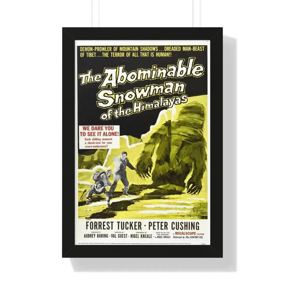 THE ABOMINABLE SNOWMAN 1957 - Framed Movie Poster 16″ x 24″ Black - The Sticker Space