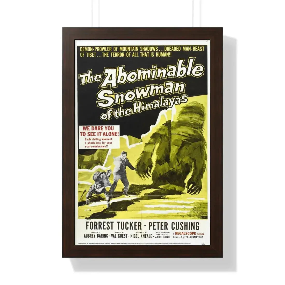 THE ABOMINABLE SNOWMAN 1957 - Framed Movie Poster 16″ x 24″ Walnut - The Sticker Space