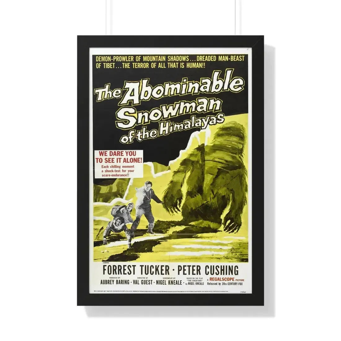 THE ABOMINABLE SNOWMAN 1957 - Framed Movie Poster 20" x 30" Black - The Sticker Space