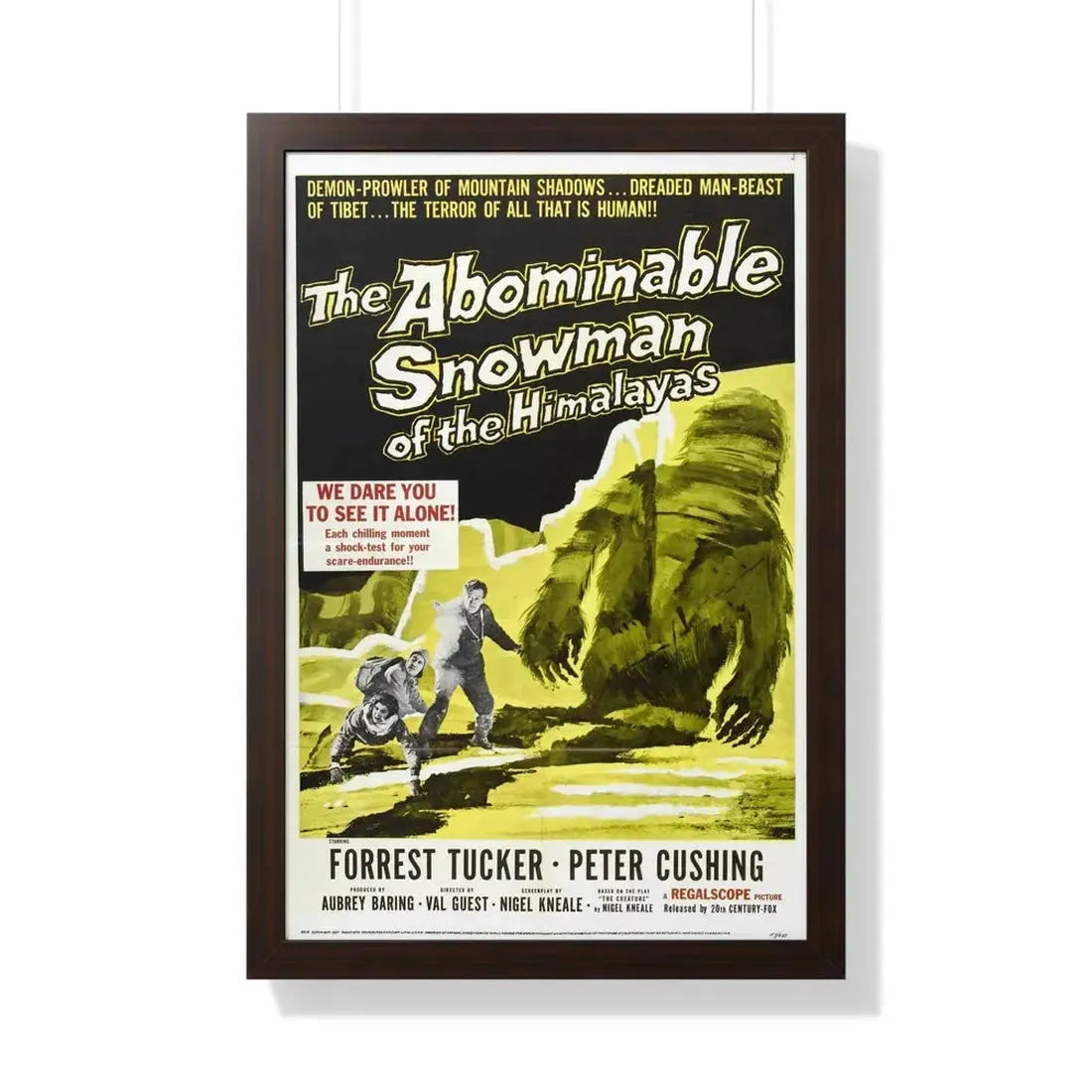 THE ABOMINABLE SNOWMAN 1957 - Framed Movie Poster 20" x 30" Walnut - The Sticker Space