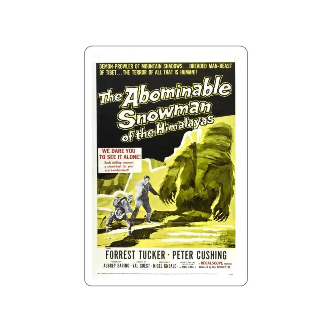 THE ABOMINABLE SNOWMAN 1957 Movie Poster STICKER Vinyl Die-Cut Decal 5 Inch - The Sticker Space