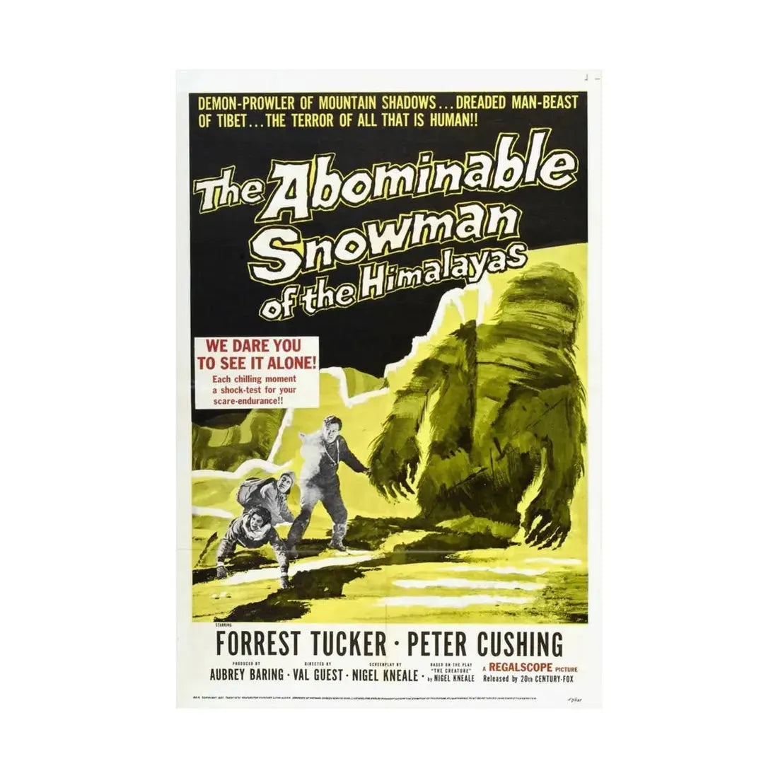 THE ABOMINABLE SNOWMAN 1957 - Paper Movie Poster - The Sticker Space