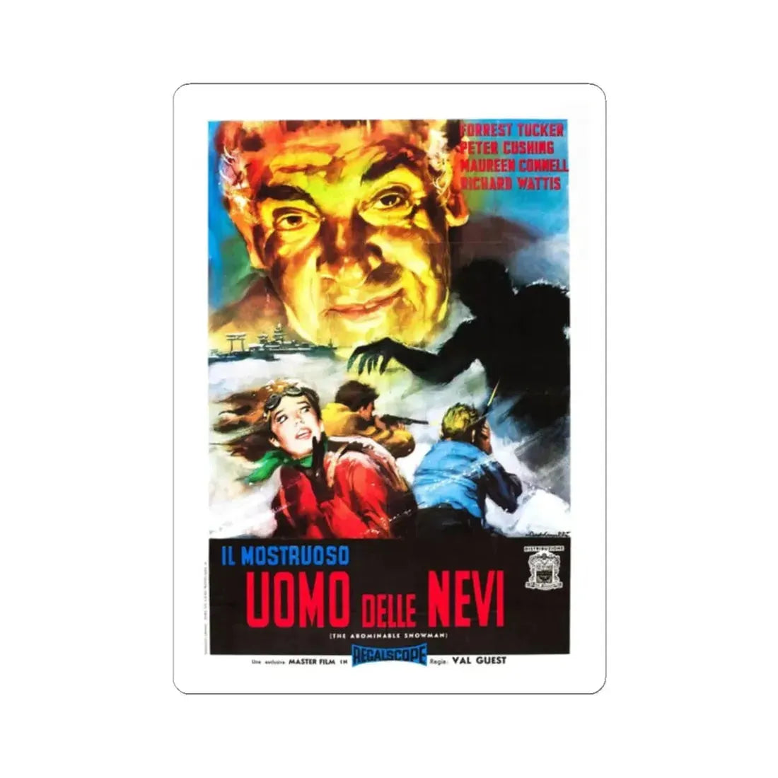 THE ABOMINABLE SNOWMAN (SPANISH) 1957 Movie Poster - STICKER Vinyl Kiss-Cut Decal 2 Inch White - The Sticker Space