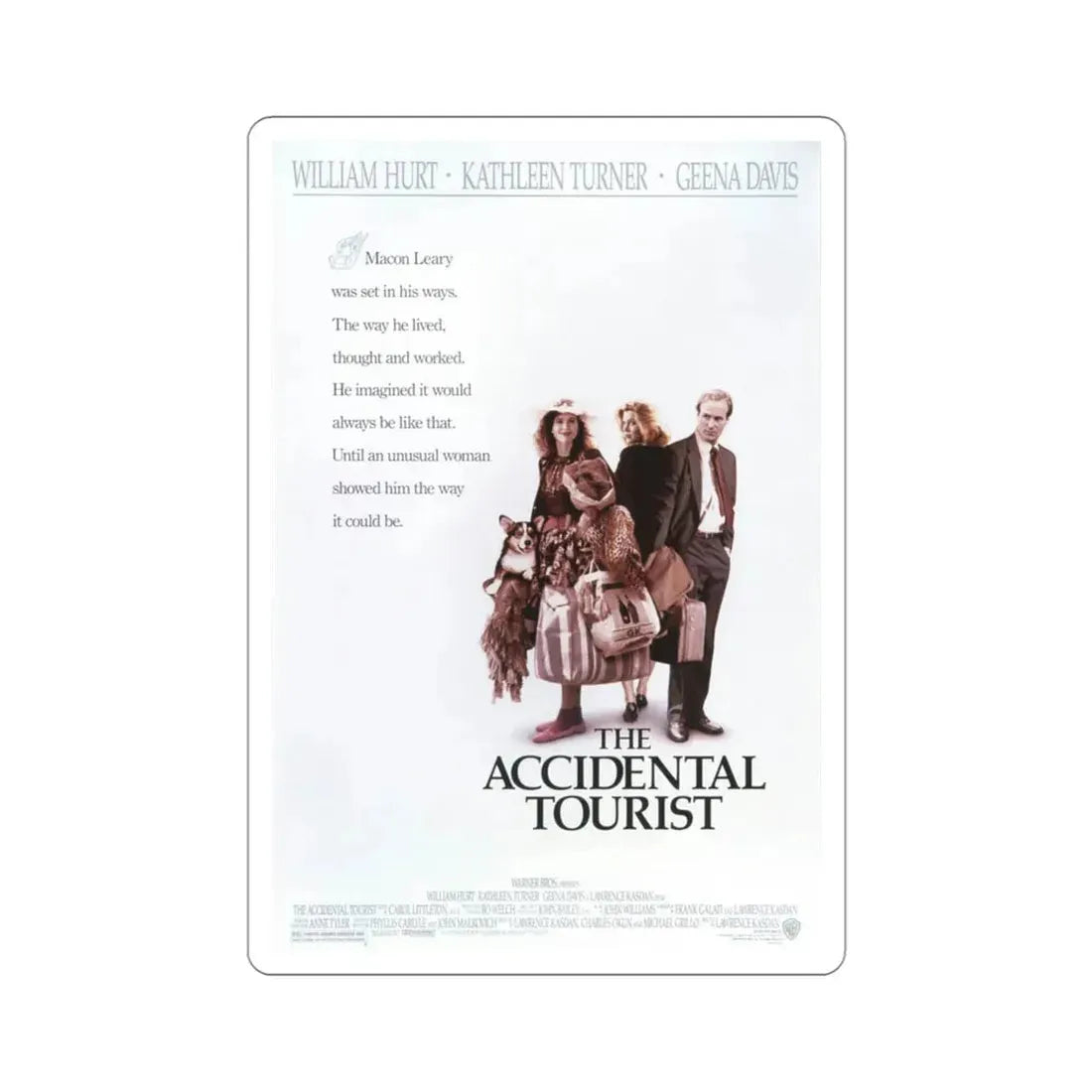 The Accidental Tourist 1988 Movie Poster STICKER Vinyl Die-Cut Decal 3 Inch - The Sticker Space