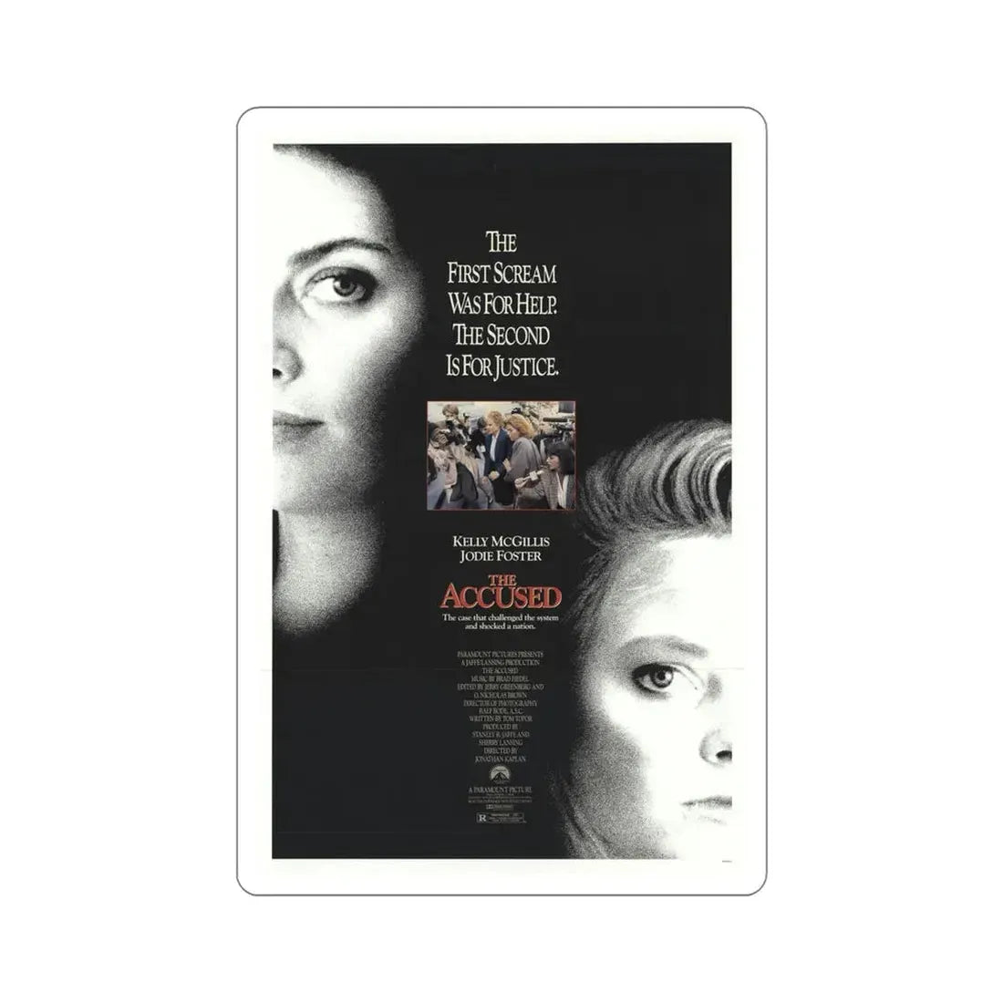 The Accused 1988 Movie Poster STICKER Vinyl Die-Cut Decal 6 Inch - The Sticker Space