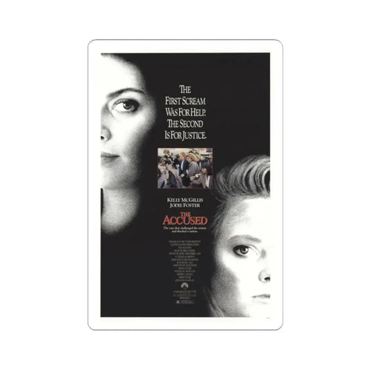 The Accused 1988 Movie Poster - STICKER Vinyl Kiss-Cut Decal 2 Inch White - The Sticker Space