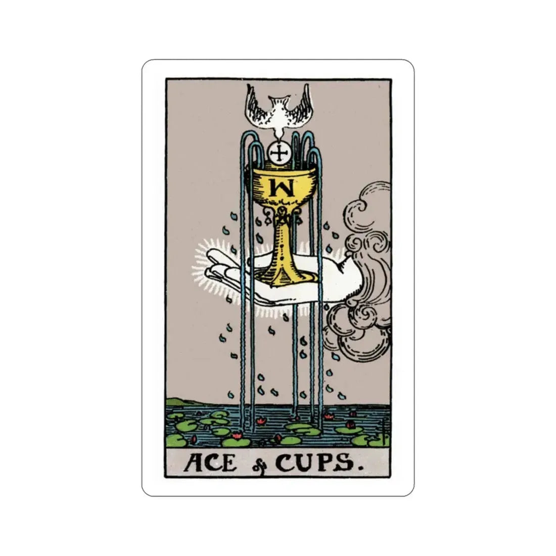 The Ace of Cups (Rider Waite Tarot Deck) STICKER Vinyl Die-Cut Decal 2 Inch - The Sticker Space
