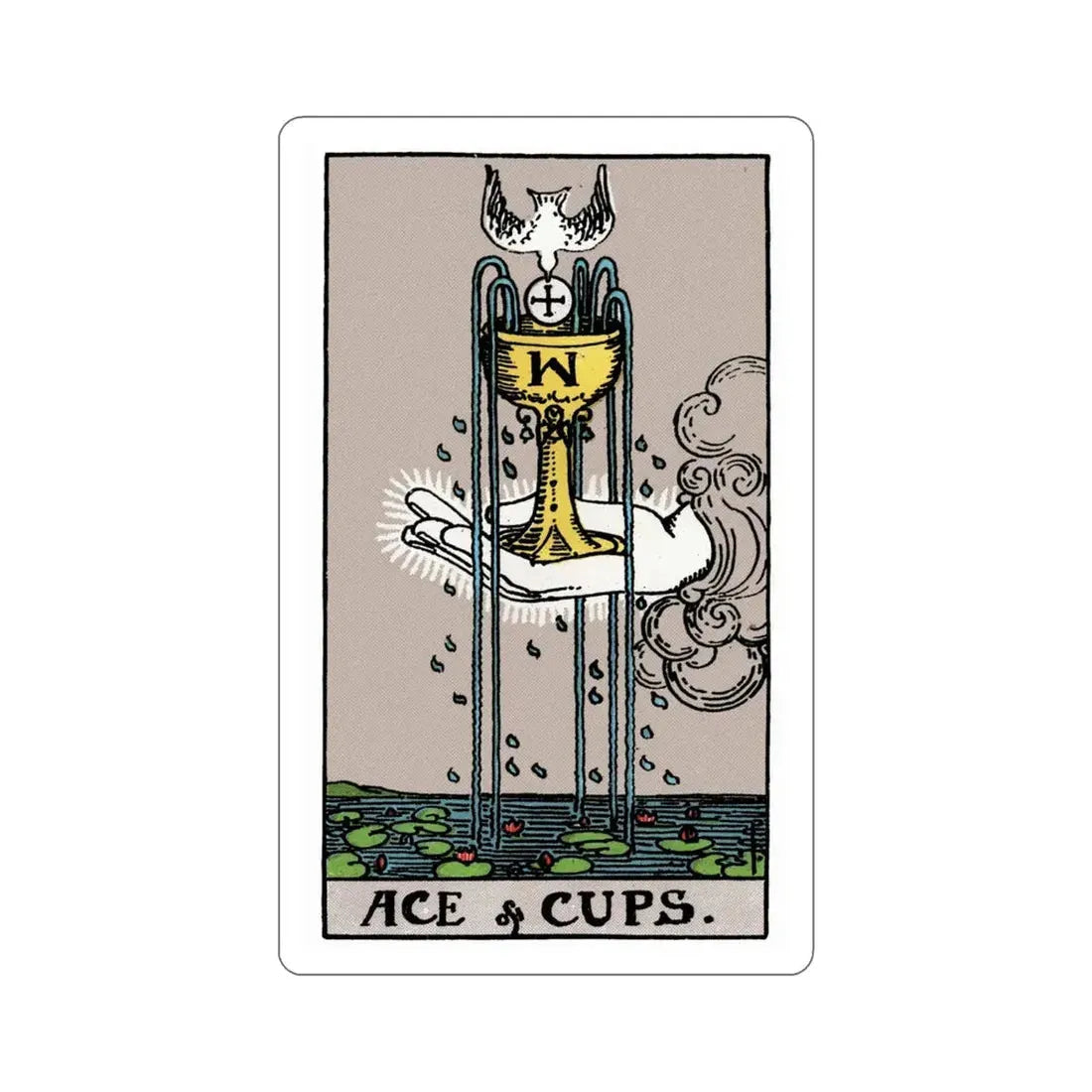 The Ace of Cups (Rider Waite Tarot Deck) STICKER Vinyl Die-Cut Decal 4 Inch - The Sticker Space