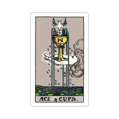 The Ace of Cups (Rider Waite Tarot Deck) STICKER Vinyl Die-Cut Decal 4 Inch - The Sticker Space