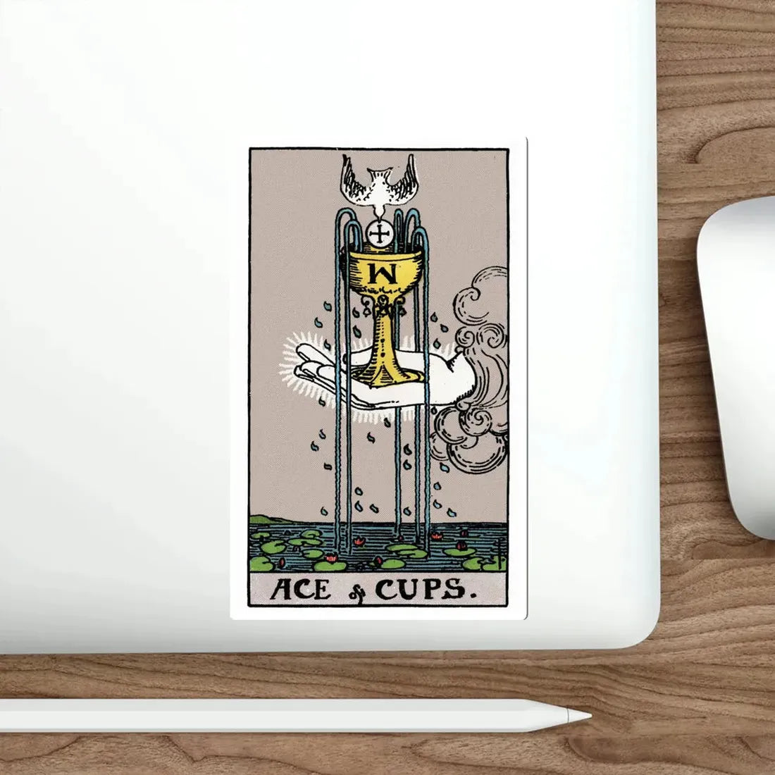 The Ace of Cups (Rider Waite Tarot Deck) STICKER Vinyl Die-Cut Decal - The Sticker Space