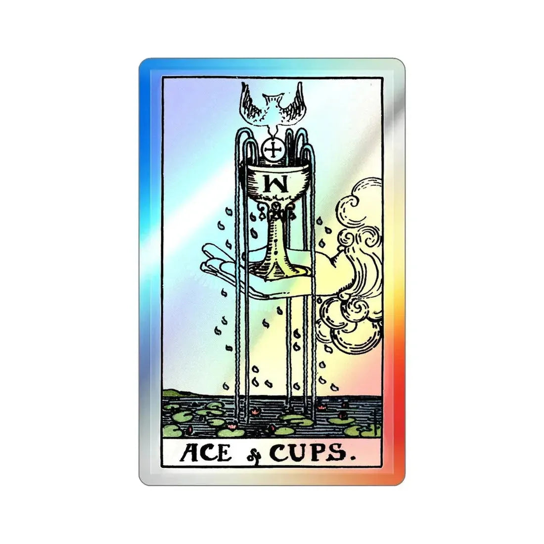 The Ace of Cups (Tarot Card) Holographic STICKER Die-Cut Vinyl Decal 3 Inch Holographic - The Sticker Space